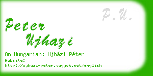 peter ujhazi business card
